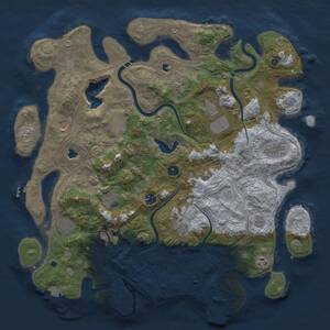 Thumbnail Rust Map: Procedural Map, Size: 4500, Seed: 795227, 17 Monuments