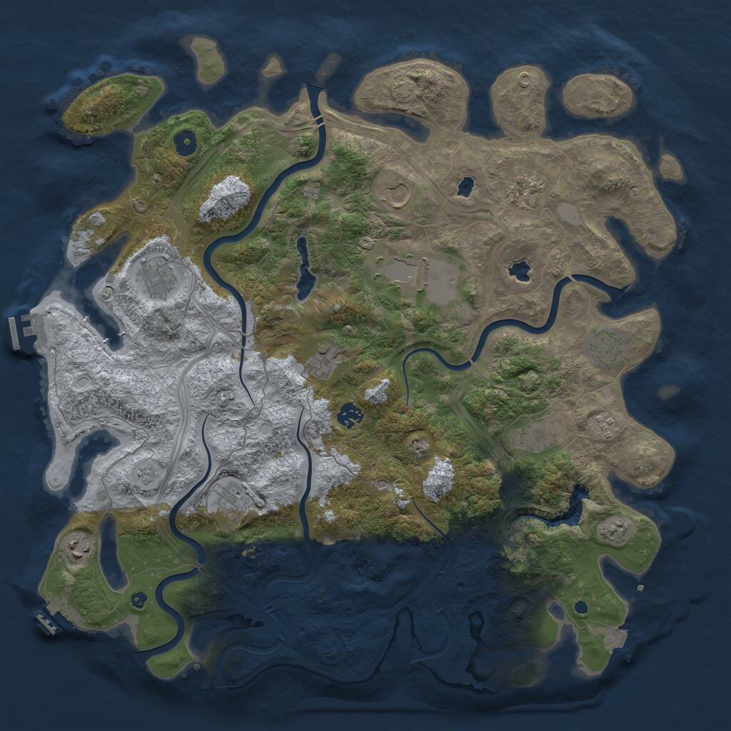 Rust Map: Procedural Map, Size: 4500, Seed: 536326825, 17 Monuments