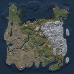 Thumbnail Rust Map: Procedural Map, Size: 4500, Seed: 1412286963, 17 Monuments