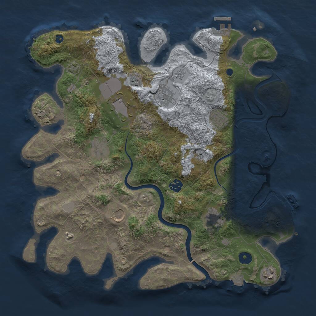 Rust Map: Procedural Map, Size: 3700, Seed: 289844317, 15 Monuments