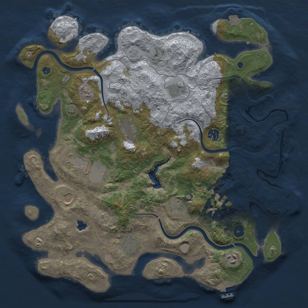 Rust Map: Procedural Map, Size: 4000, Seed: 2077739259, 15 Monuments