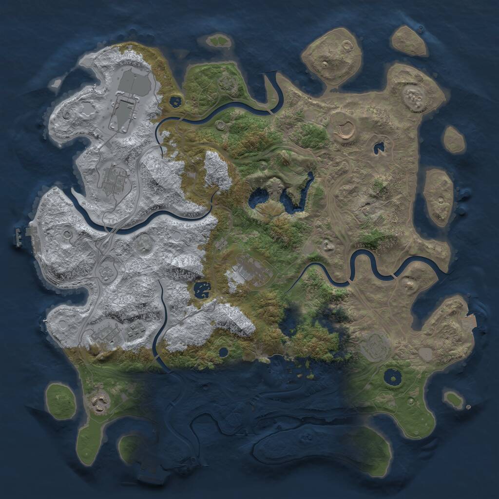 Rust Map: Procedural Map, Size: 4250, Seed: 2010894691, 15 Monuments