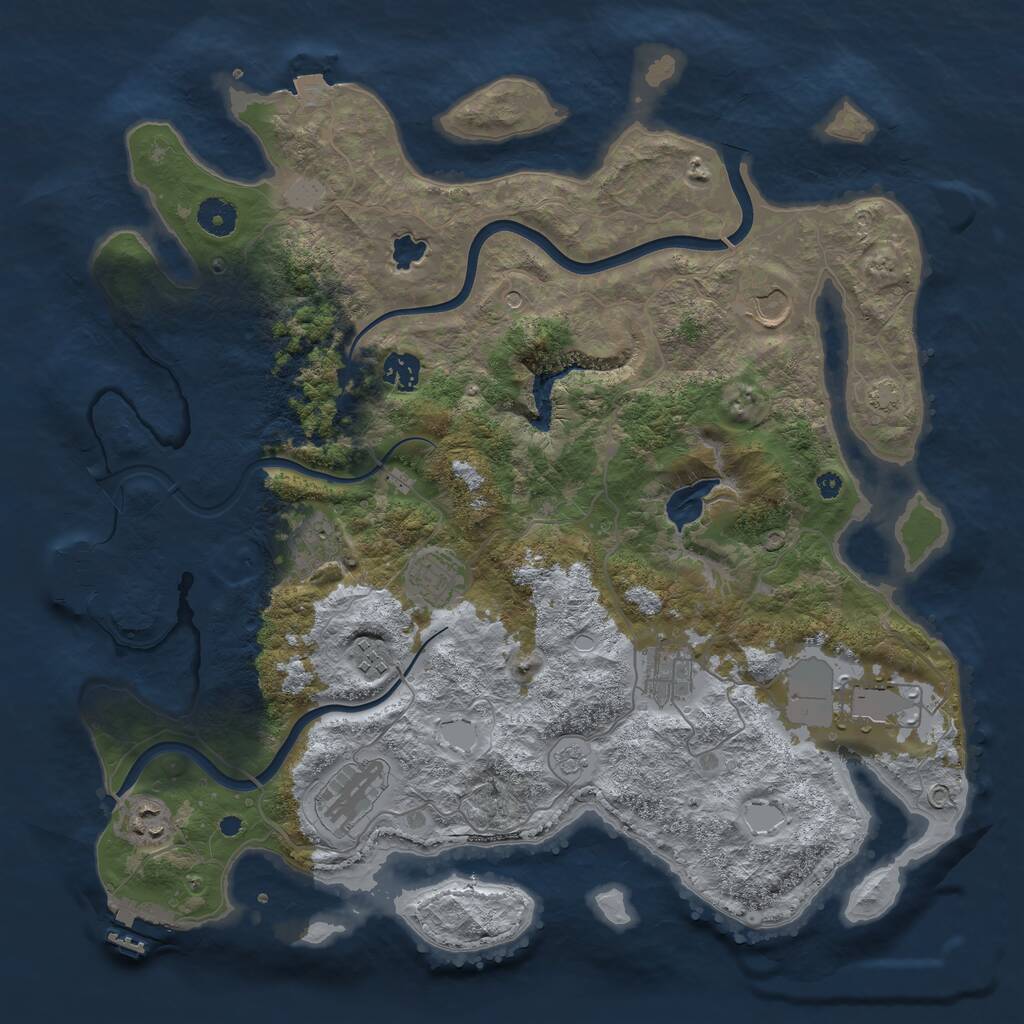 Rust Map: Procedural Map, Size: 4000, Seed: 856310967, 15 Monuments