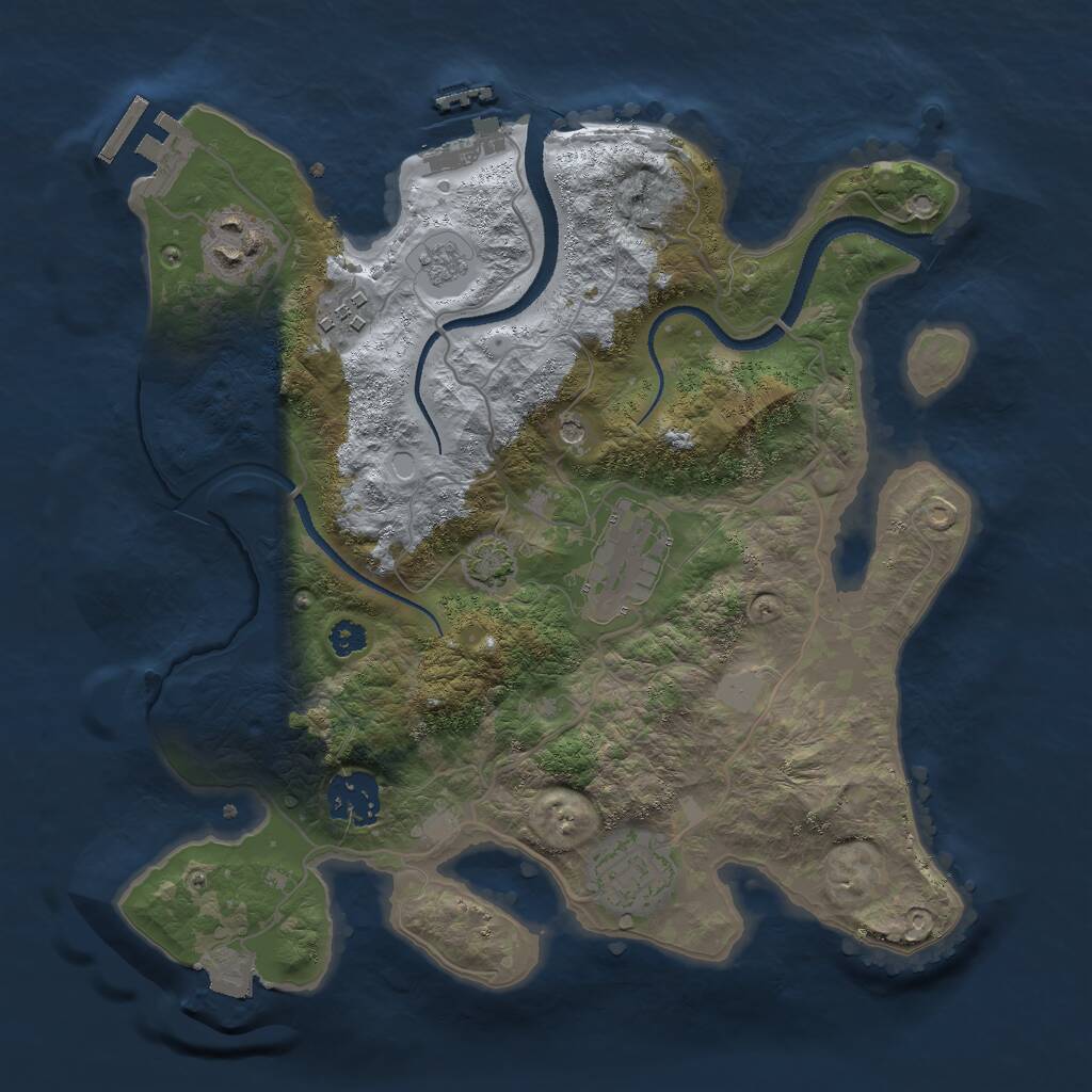 Rust Map: Procedural Map, Size: 3000, Seed: 1210336688, 11 Monuments
