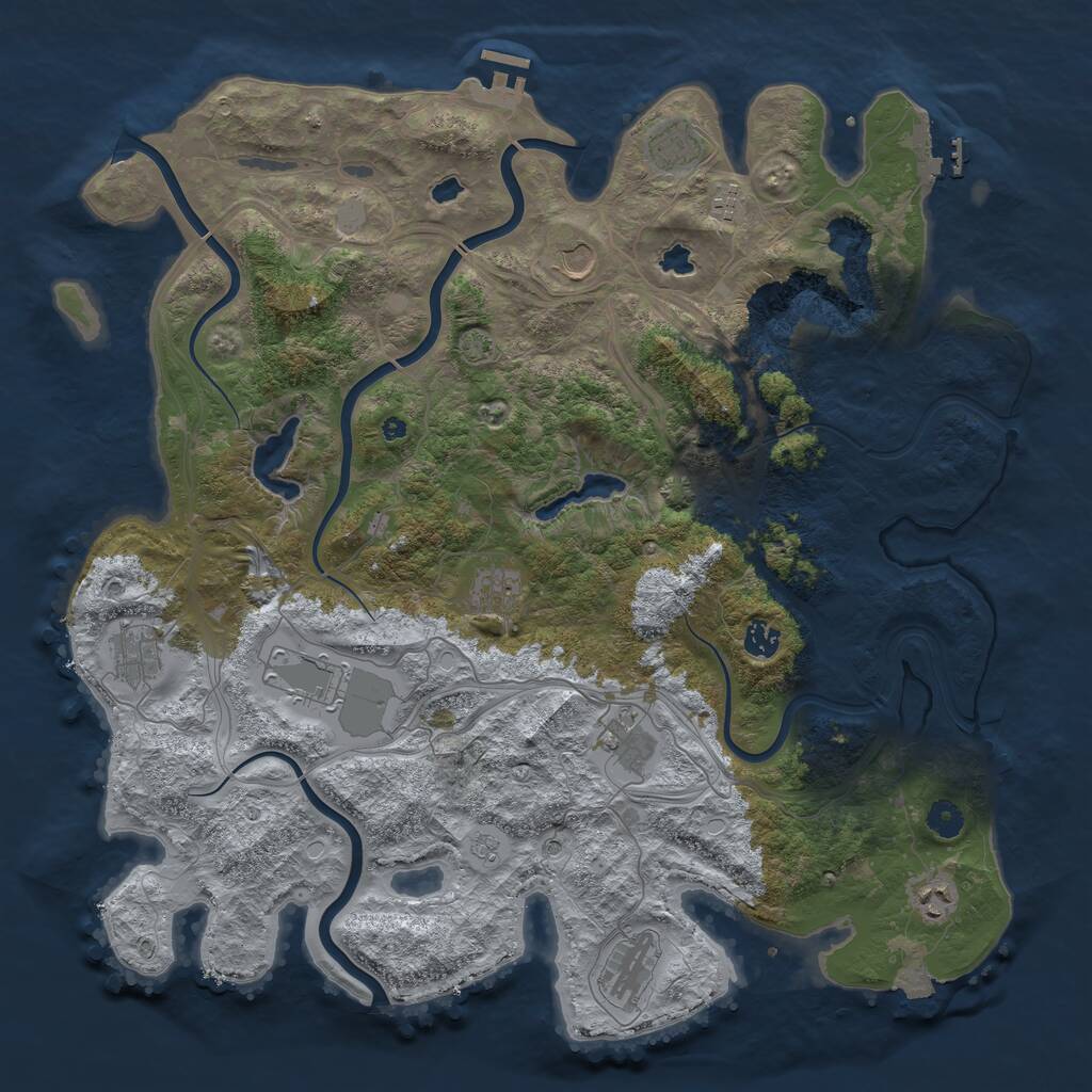 Rust Map: Procedural Map, Size: 4500, Seed: 1820754692, 16 Monuments