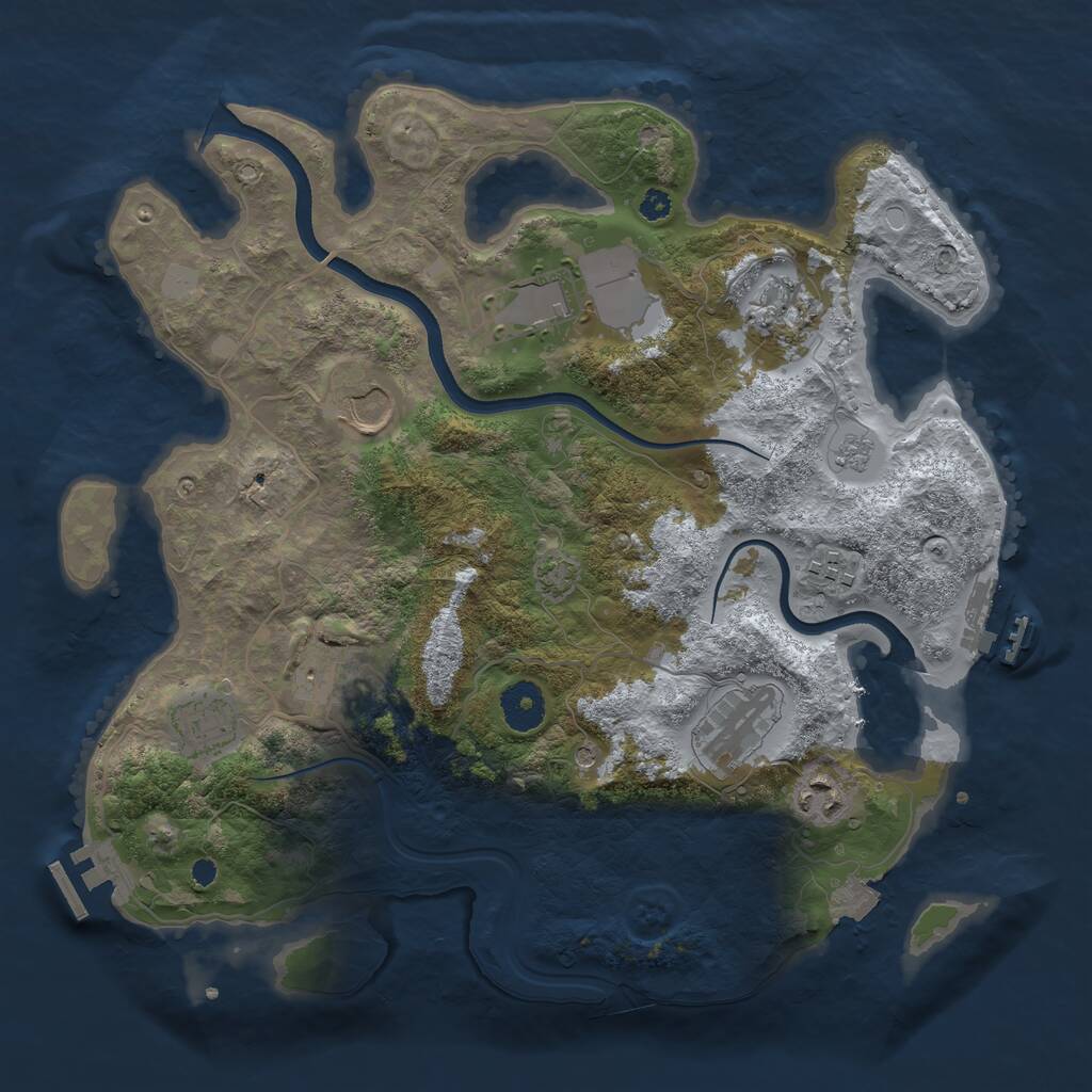 Rust Map: Procedural Map, Size: 3500, Seed: 1669245865, 14 Monuments