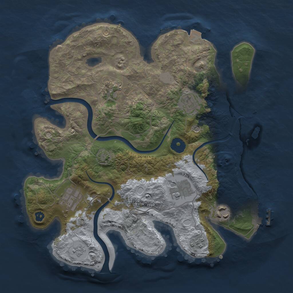 Rust Map: Procedural Map, Size: 3000, Seed: 506969, 11 Monuments
