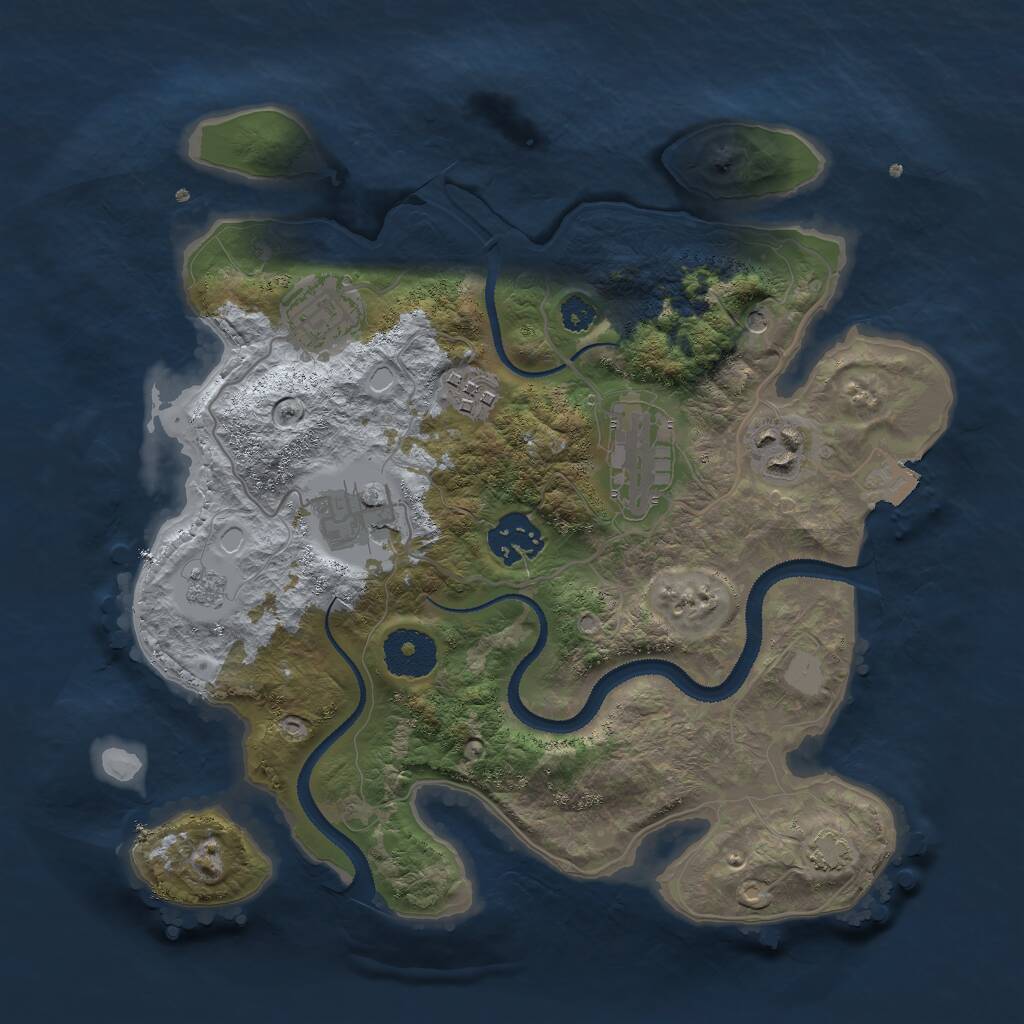 Rust Map: Procedural Map, Size: 3000, Seed: 2005656508, 10 Monuments