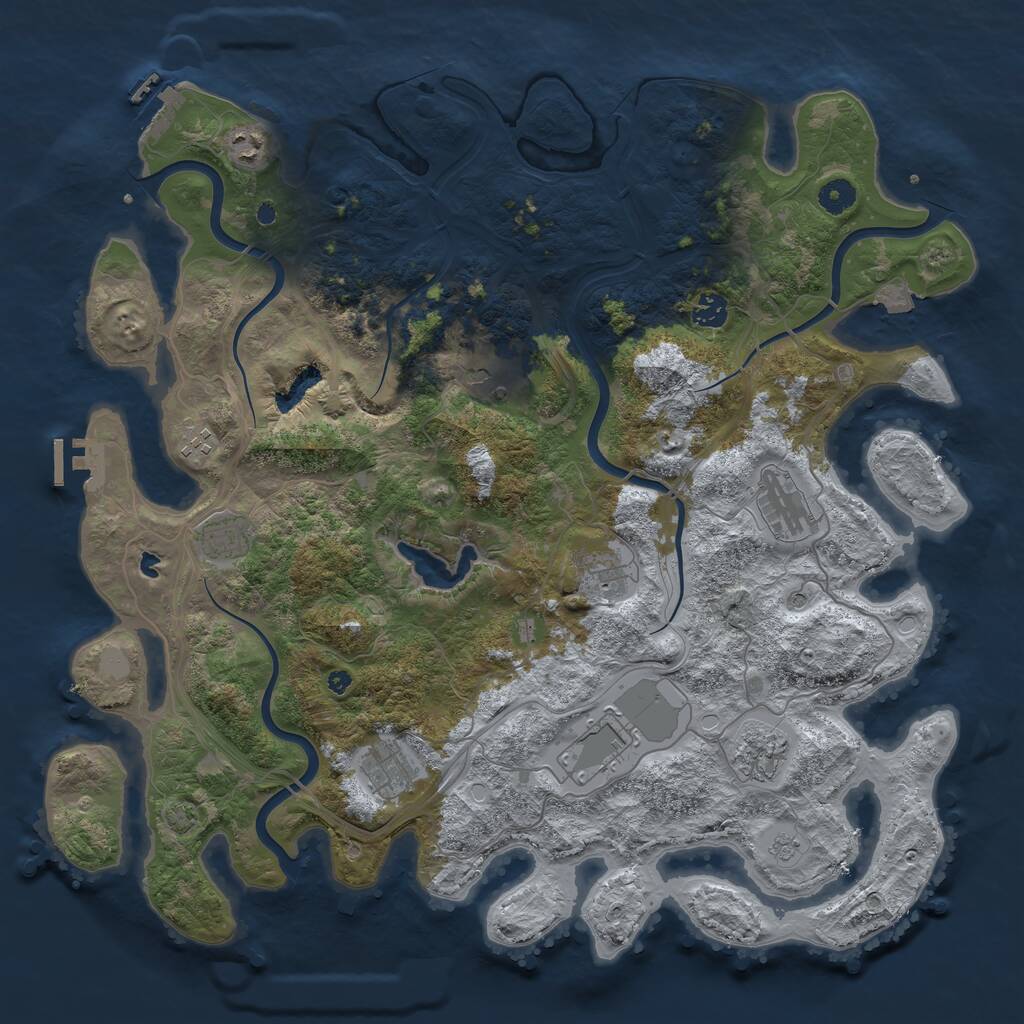 Rust Map: Procedural Map, Size: 4350, Seed: 14555, 16 Monuments