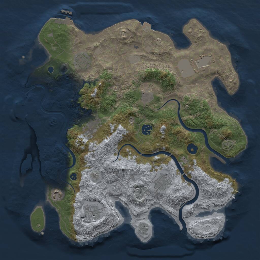 Rust Map: Procedural Map, Size: 3700, Seed: 473621260, 15 Monuments