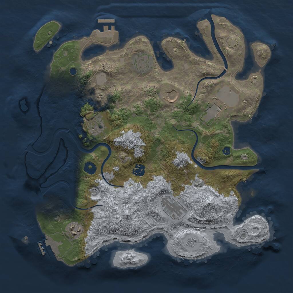Rust Map: Procedural Map, Size: 3500, Seed: 416174265, 13 Monuments