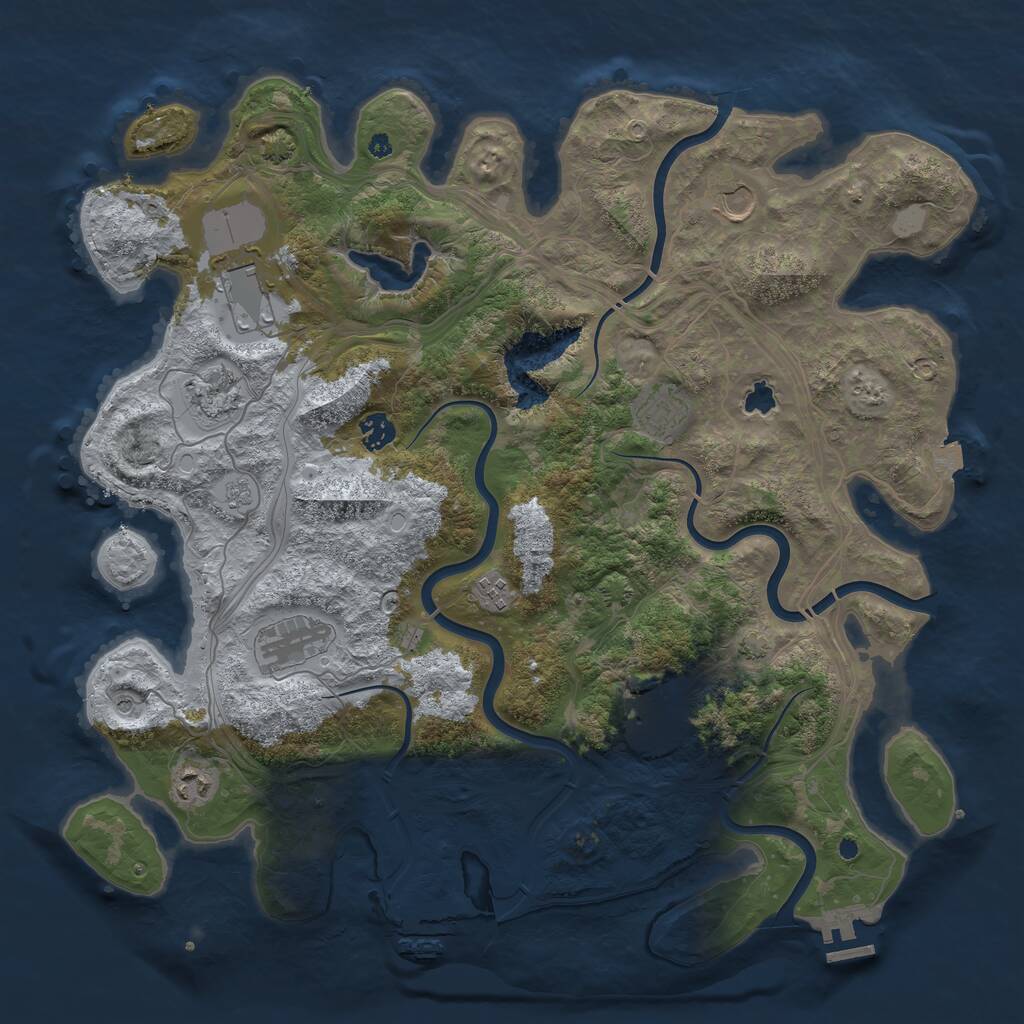 Rust Map: Procedural Map, Size: 4250, Seed: 801939304, 15 Monuments