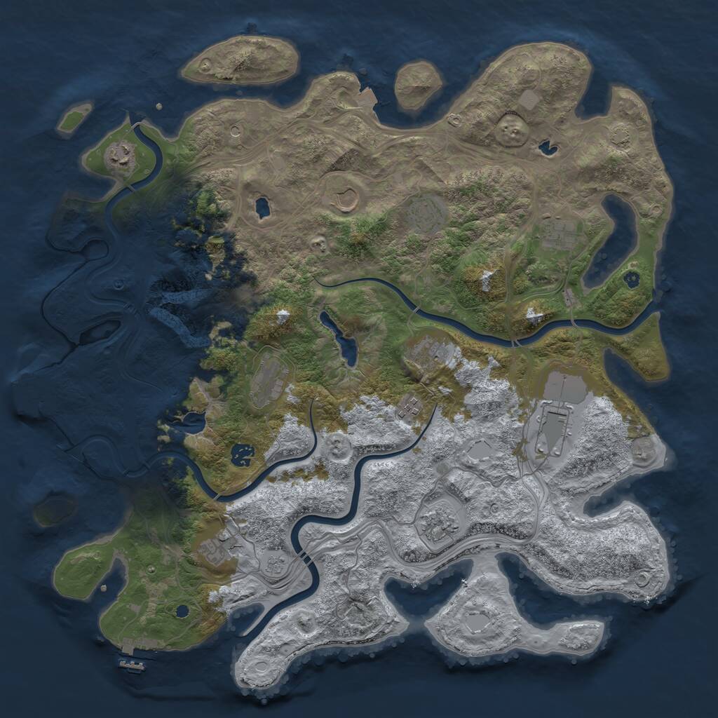 Rust Map: Procedural Map, Size: 4500, Seed: 112321059, 17 Monuments