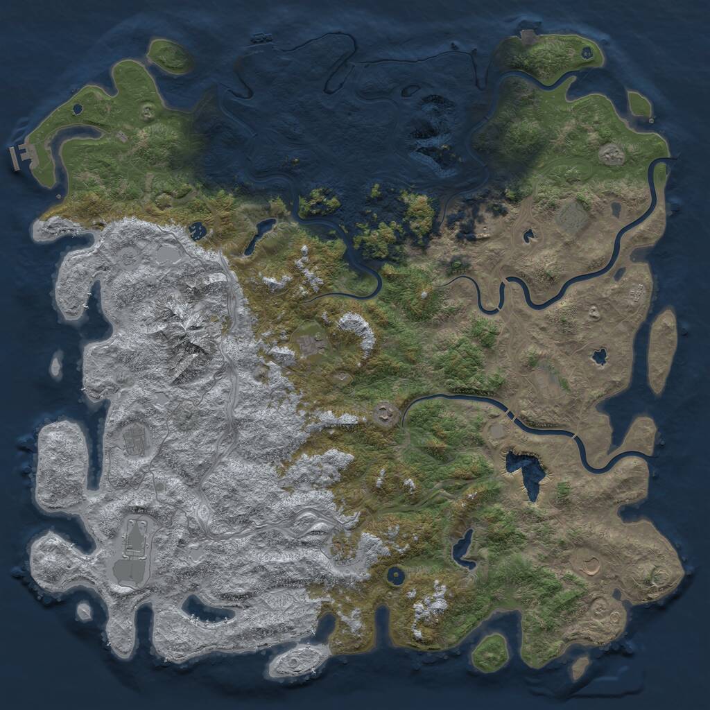 Rust Map: Procedural Map, Size: 6000, Seed: 2015478436, 17 Monuments