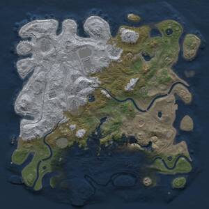 Thumbnail Rust Map: Procedural Map, Size: 4500, Seed: 1357013671, 15 Monuments