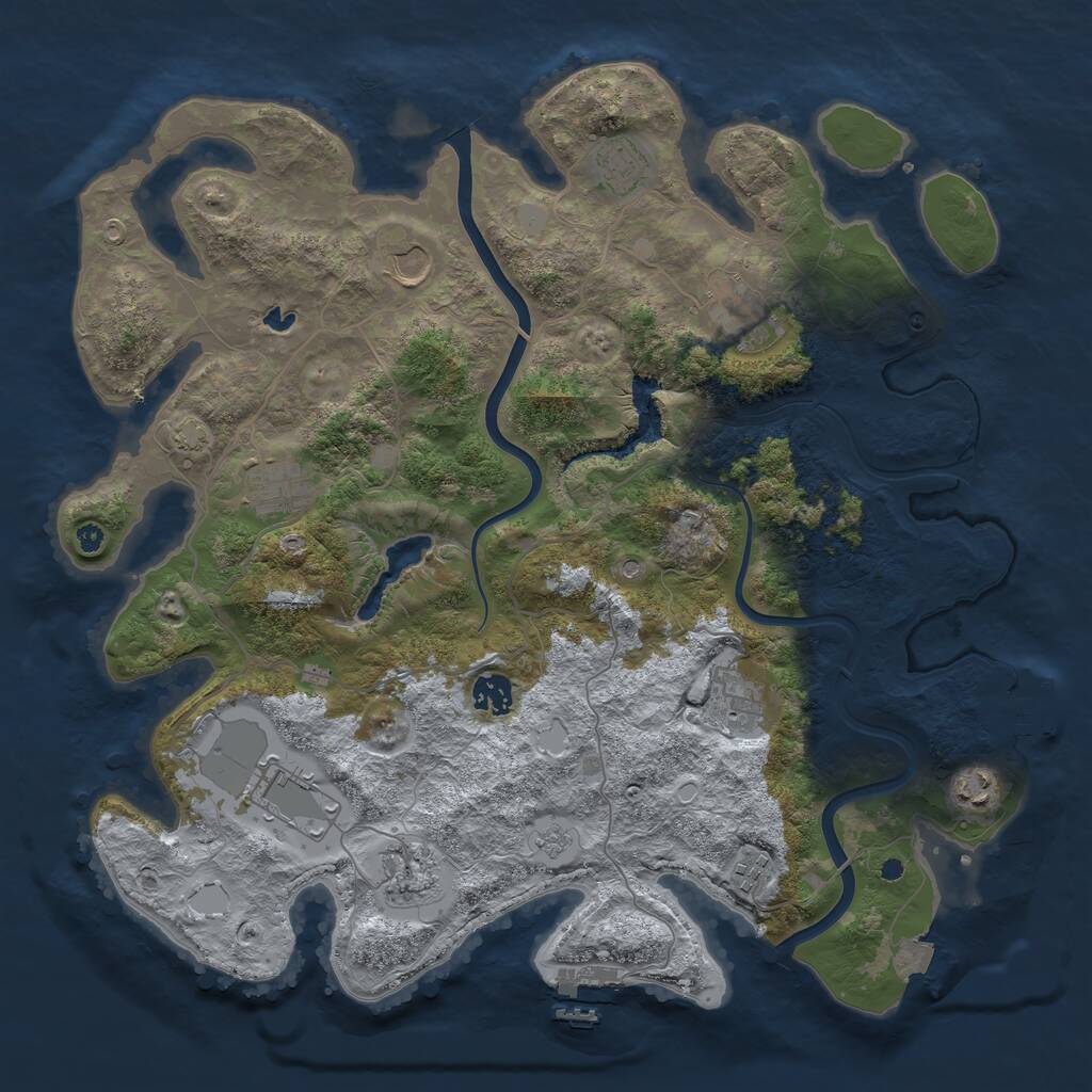 Rust Map: Procedural Map, Size: 4000, Seed: 44988416, 16 Monuments