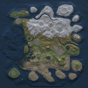 Thumbnail Rust Map: Procedural Map, Size: 3500, Seed: 109120099, 13 Monuments