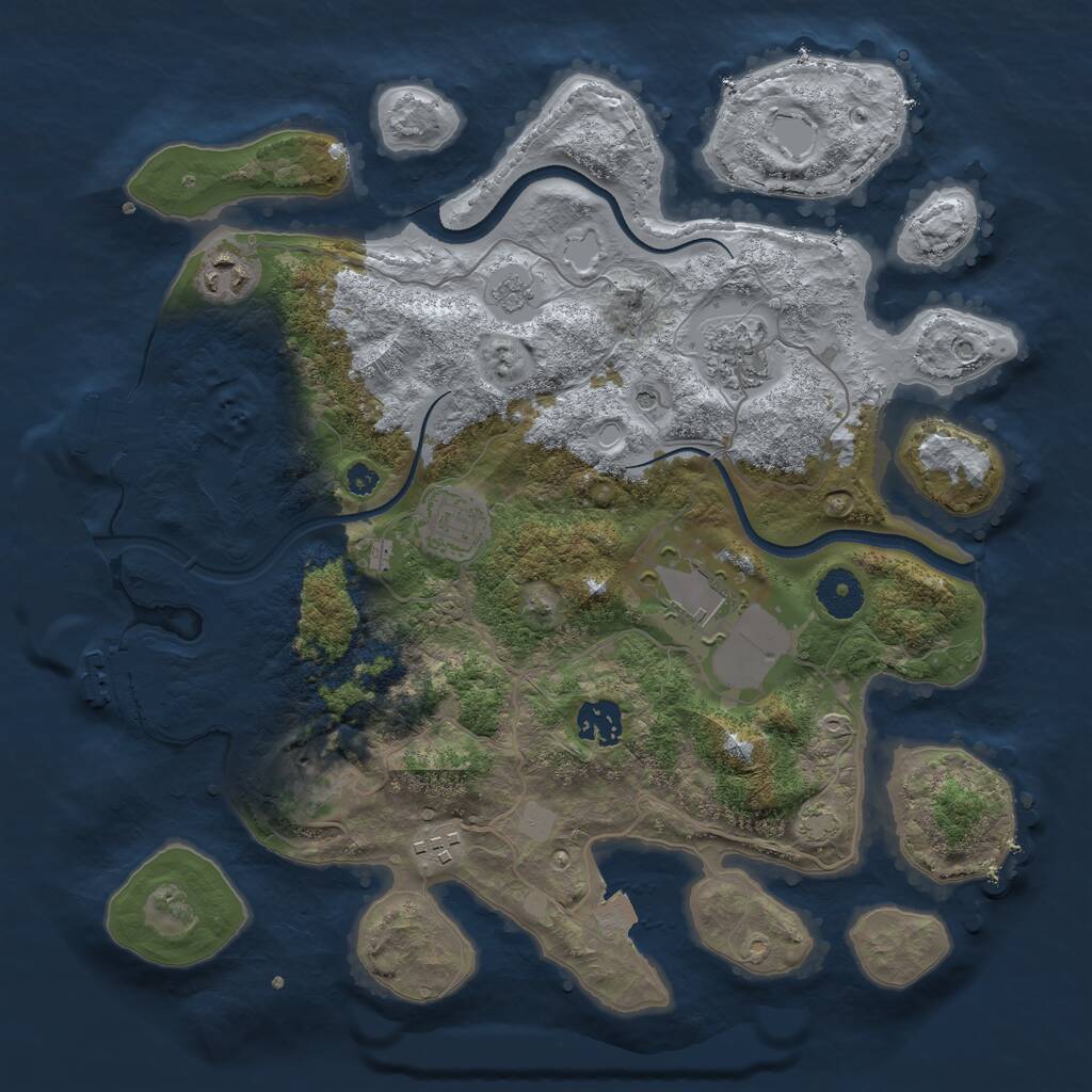 Rust Map: Procedural Map, Size: 3500, Seed: 109120099, 13 Monuments