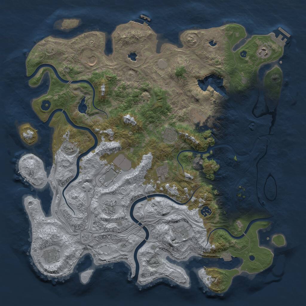 Rust Map: Procedural Map, Size: 4500, Seed: 78411055, 17 Monuments