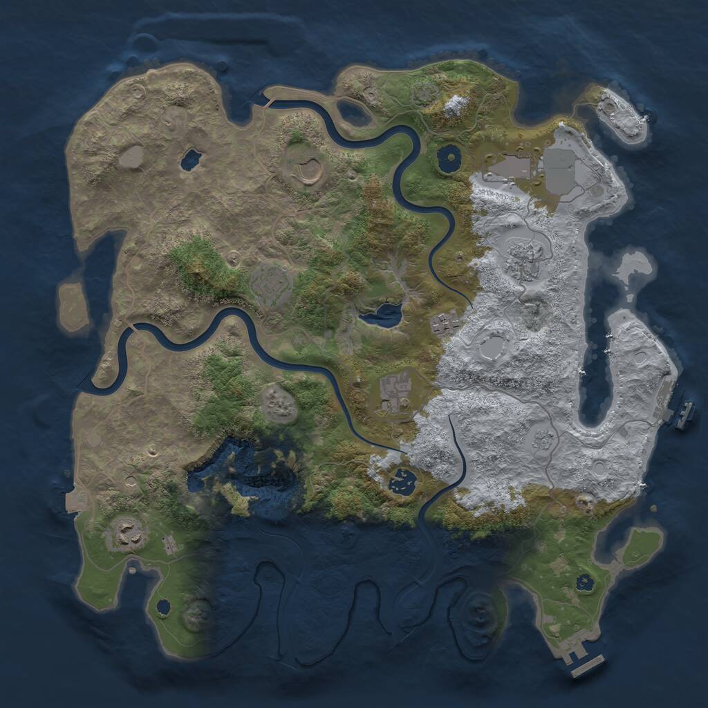 Rust Map: Procedural Map, Size: 4000, Seed: 580, 14 Monuments