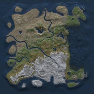Thumbnail Rust Map: Procedural Map, Size: 4050, Seed: 1900567947, 14 Monuments