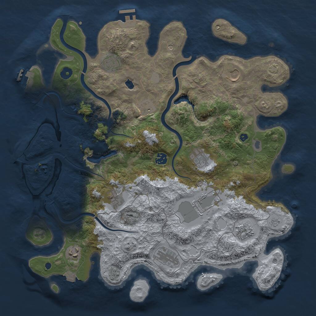 Rust Map: Procedural Map, Size: 4000, Seed: 815373328, 17 Monuments