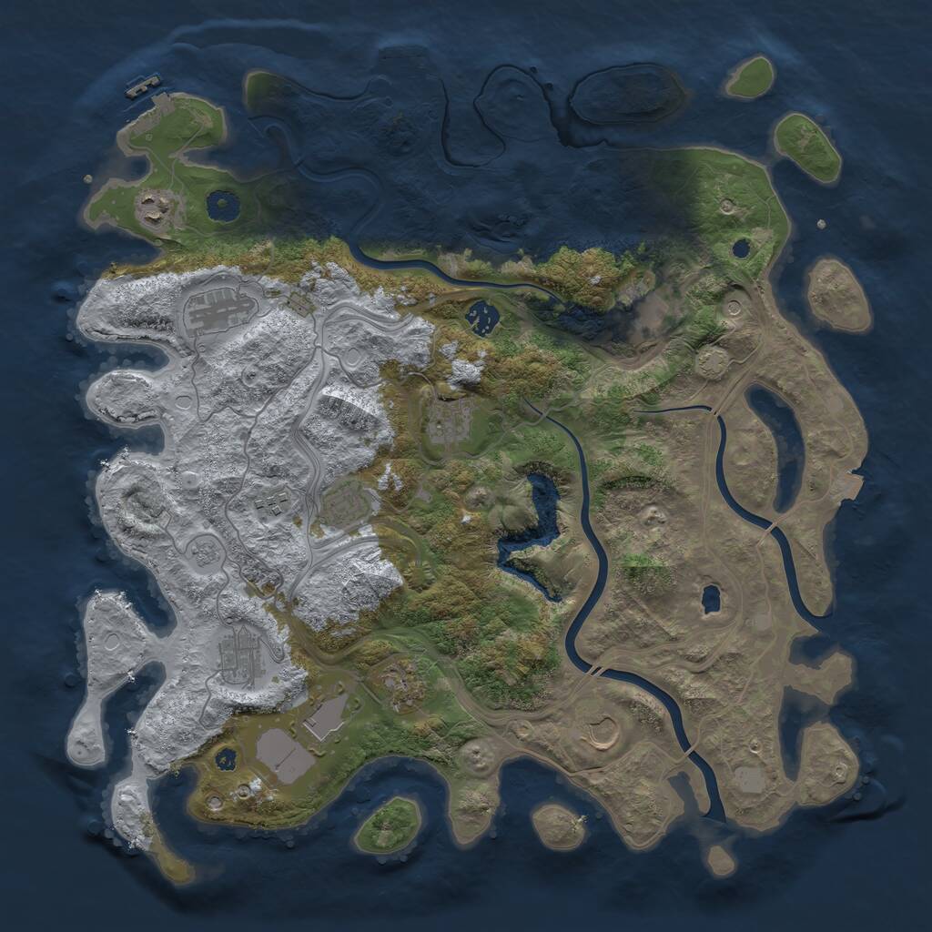 Rust Map: Procedural Map, Size: 4250, Seed: 468293659, 17 Monuments
