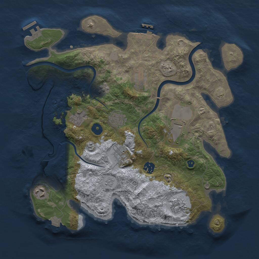 Rust Map: Procedural Map, Size: 3500, Seed: 237229585, 15 Monuments
