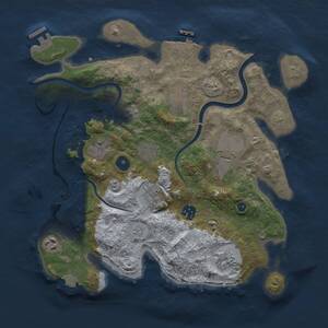 Thumbnail Rust Map: Procedural Map, Size: 3500, Seed: 237229585, 15 Monuments