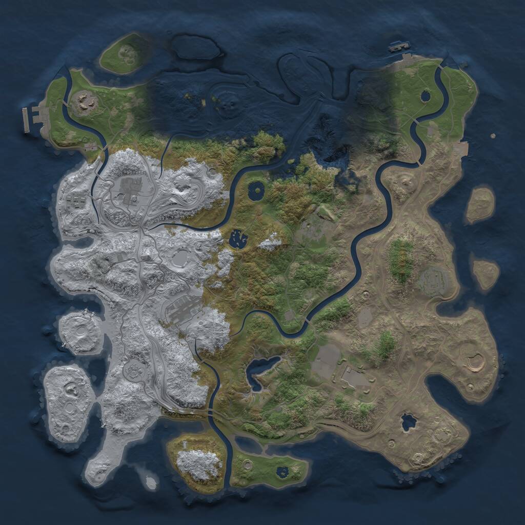 Rust Map: Procedural Map, Size: 4250, Seed: 1647270951, 15 Monuments