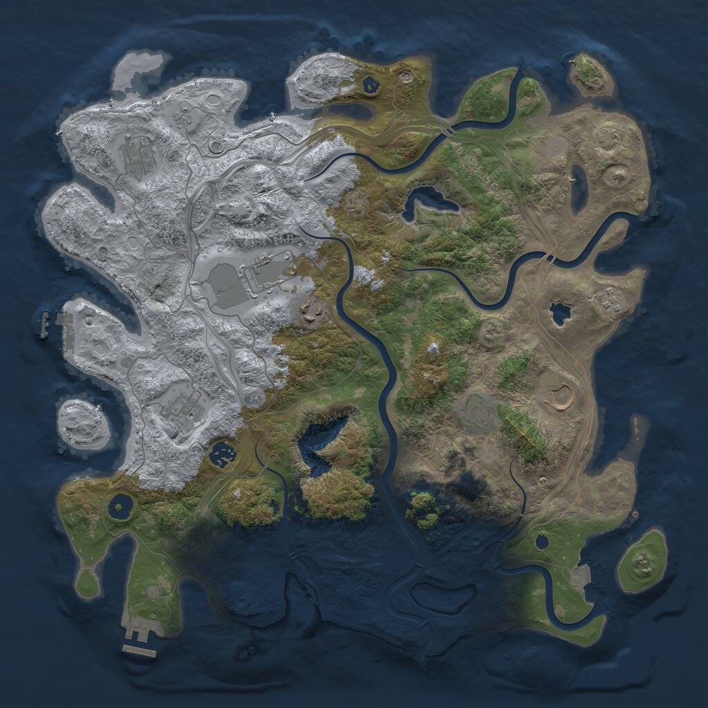 Rust Map: Procedural Map, Size: 4250, Seed: 1954, 14 Monuments
