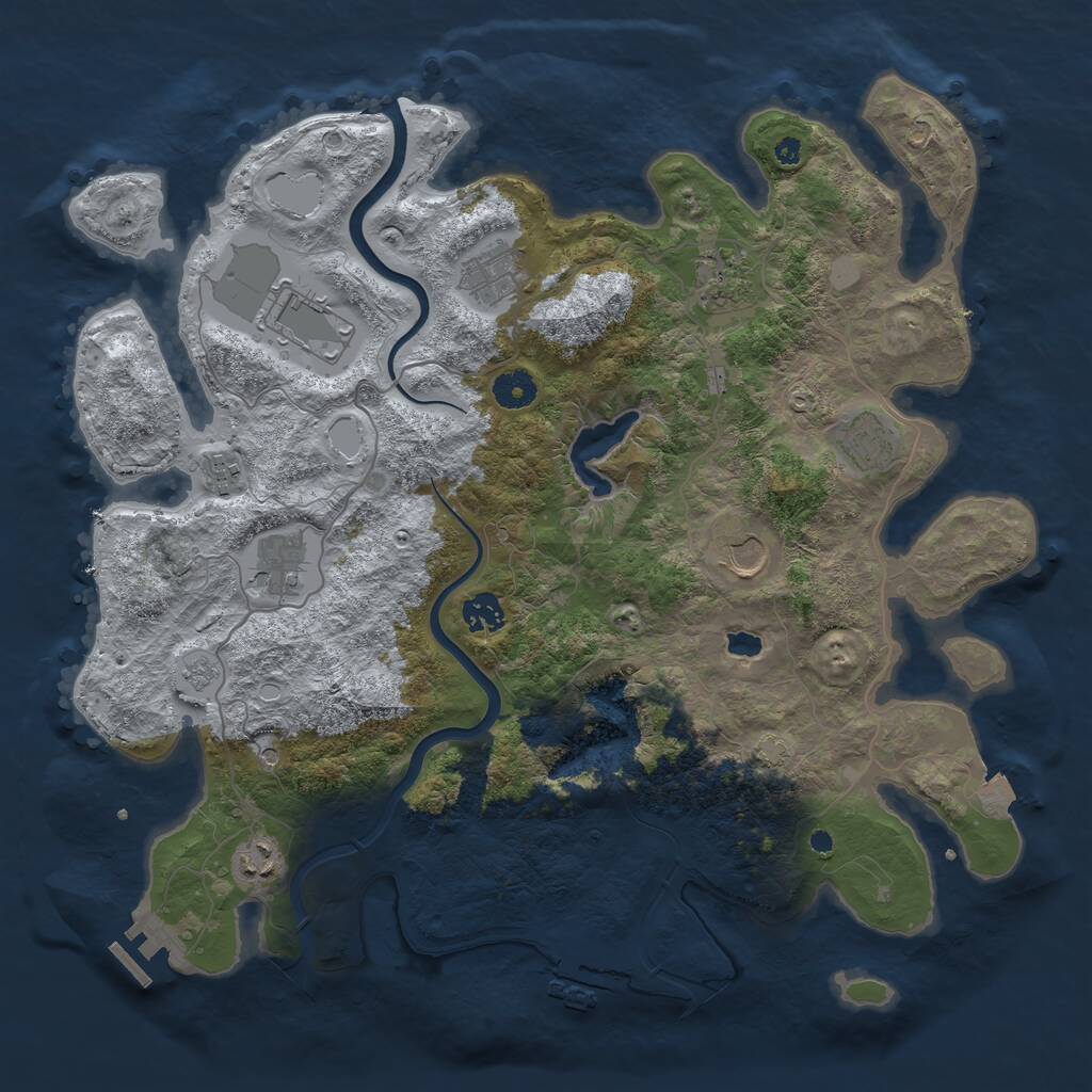 Rust Map: Procedural Map, Size: 4000, Seed: 998192, 15 Monuments