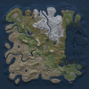 Thumbnail Rust Map: Procedural Map, Size: 4500, Seed: 418341841, 17 Monuments