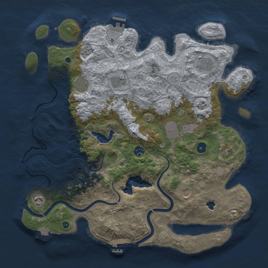 Rust Map: Procedural Map, Size: 4000, Seed: 1980584481, 15 Monuments