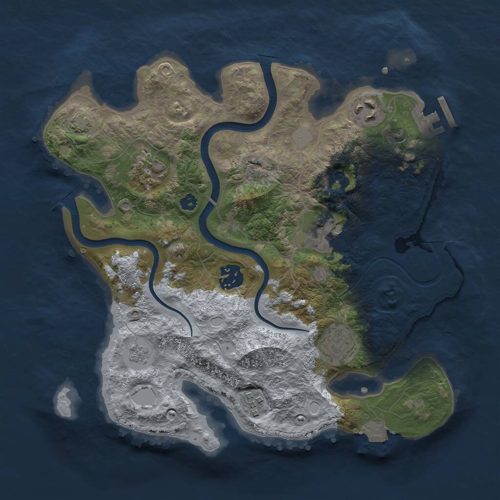 Rust Map: Procedural Map, Size: 3000, Seed: 30550, 11 Monuments