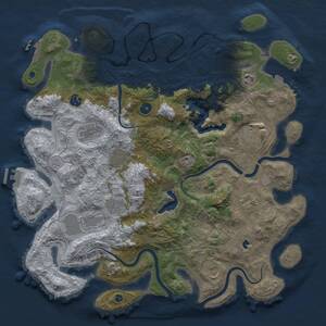 Thumbnail Rust Map: Procedural Map, Size: 4250, Seed: 1841352684, 16 Monuments
