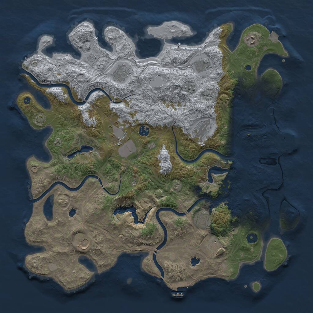 Rust Map: Procedural Map, Size: 4500, Seed: 1161352203, 16 Monuments