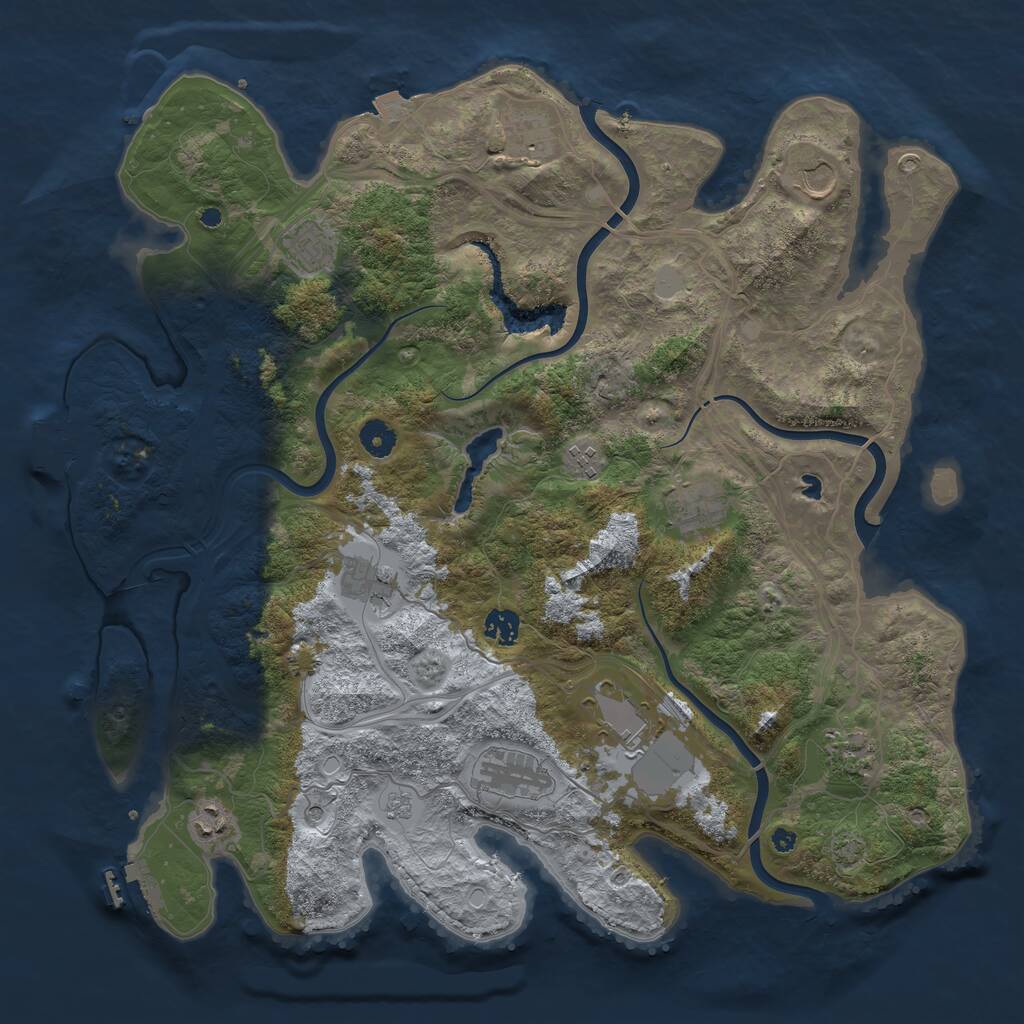 Rust Map: Procedural Map, Size: 4250, Seed: 22500622, 17 Monuments