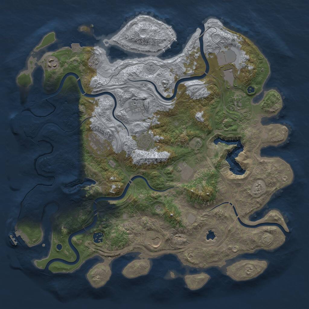 Rust Map: Procedural Map, Size: 4250, Seed: 1424243632, 16 Monuments