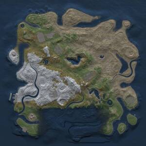 Thumbnail Rust Map: Procedural Map, Size: 4000, Seed: 519136721, 16 Monuments