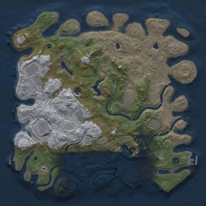 Thumbnail Rust Map: Procedural Map, Size: 4500, Seed: 60416226, 16 Monuments