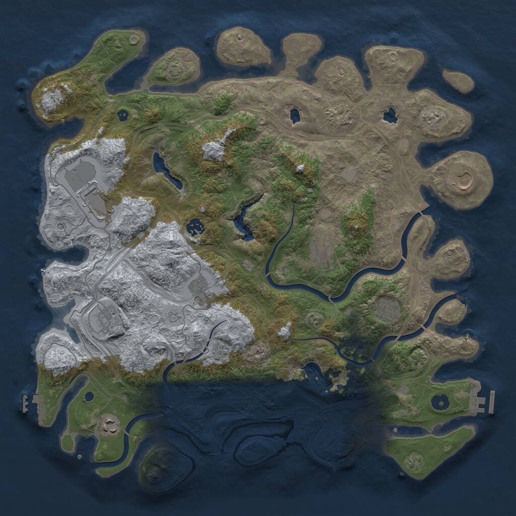 Rust Map: Procedural Map, Size: 4500, Seed: 60416226, 16 Monuments
