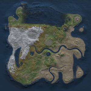 Thumbnail Rust Map: Procedural Map, Size: 3300, Seed: 1929208878, 13 Monuments