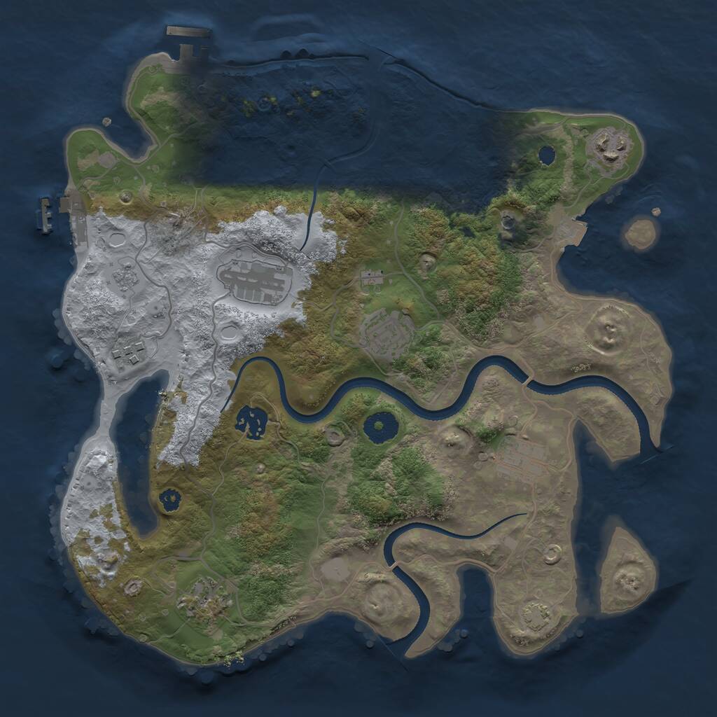 Rust Map: Procedural Map, Size: 3300, Seed: 1929208878, 13 Monuments