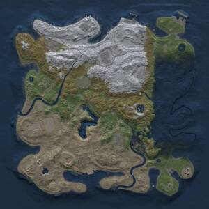 Thumbnail Rust Map: Procedural Map, Size: 4000, Seed: 1728733275, 17 Monuments