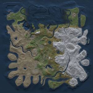 Thumbnail Rust Map: Procedural Map, Size: 4500, Seed: 911360301, 16 Monuments