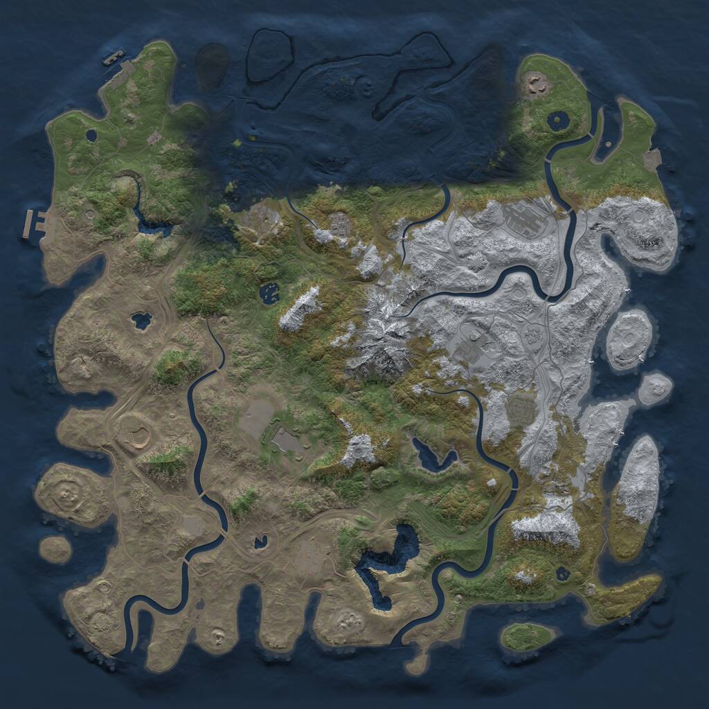 Rust Map: Procedural Map, Size: 5000, Seed: 2072927975, 17 Monuments