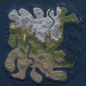 Thumbnail Rust Map: Procedural Map, Size: 3500, Seed: 1519063874, 14 Monuments