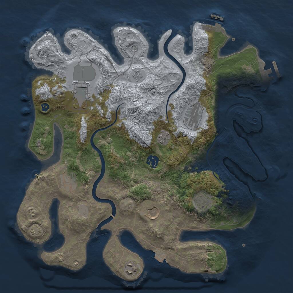 Rust Map: Procedural Map, Size: 3500, Seed: 1519063874, 14 Monuments