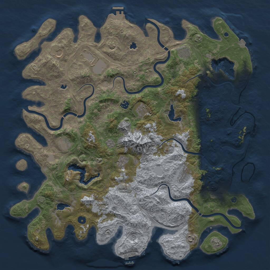 Rust Map: Procedural Map, Size: 5000, Seed: 6290, 17 Monuments